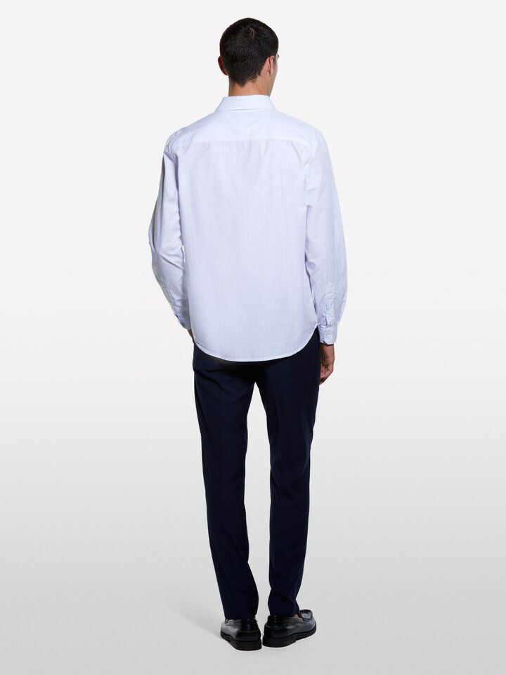 White yarn dyed shirt  - men's regular fit shirts - Light Blue | Sisley image number 2